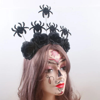 Creative Rojdestvo Big Flower Rose Headbands Spider Headbands Party Arvohlar Qiziqarli bezaklar
