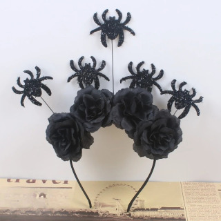 Creative Rojdestvo Big Flower Rose Headbands Spider Headbands Party Arvohlar Qiziqarli bezaklar СЕРЫЙ
