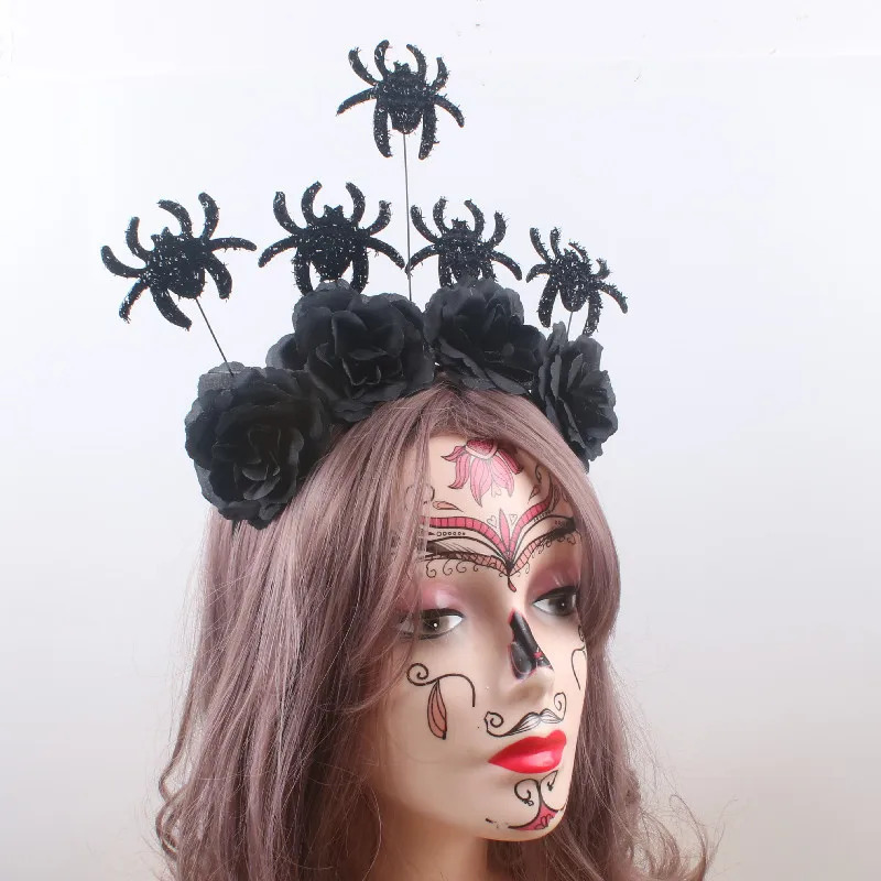 Creative Rojdestvo Big Flower Rose Headbands Spider Headbands Party Arvohlar Qiziqarli bezaklar