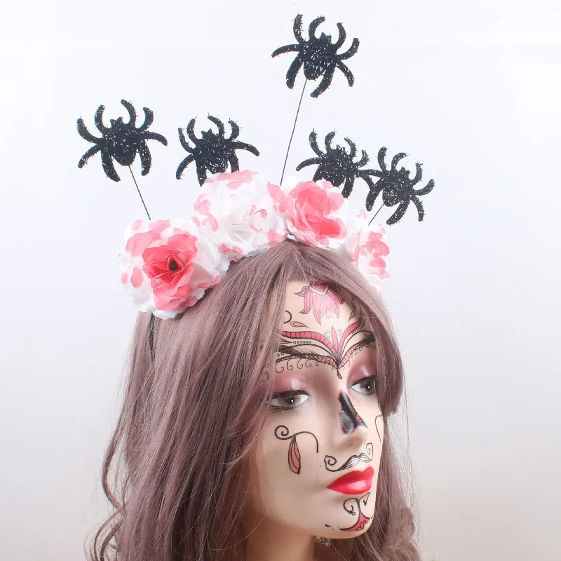 Creative Rojdestvo Big Flower Rose Headbands Spider Headbands Party Arvohlar Qiziqarli bezaklar