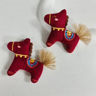 10 dona Yumshoq Pony Ornamenti bir qutiga qadoqlangan bayram uchun kichik sovgʻa