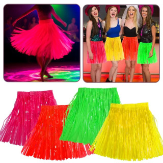 Floresan yubkalar partiya kiyimi ipak yomgʻir yubka Plastik rangli raqs yubka DIY Halloween neon partiyasi dekorasi Kattalar va bolalar uchun