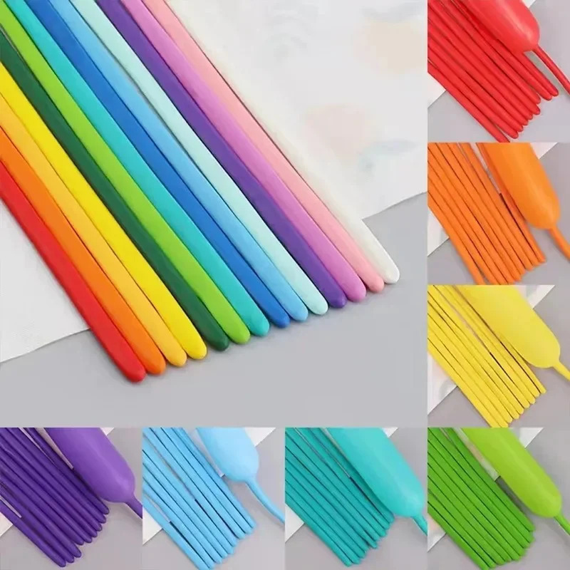 100 шт. длинные воздушные шары ярких цветов, украшения для сцены, товары для вечеринок, букеты из воздушных шаров ручной работы, длинные аксессуары для воздушных шаров, оптовая продажа