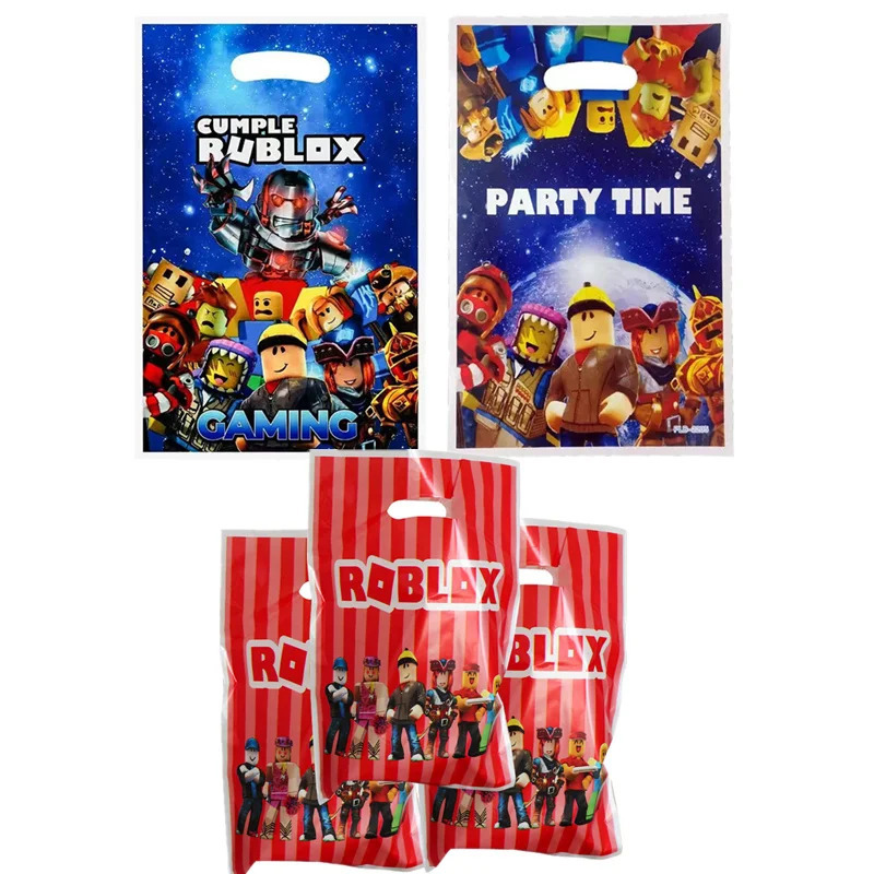 10/50 dona. Plastik Roblox Tugʻilgan kun shakarlamalari sovgʻa sumkalari Bolalar va kattalar uchun partiya bezaklari sovgʻalari