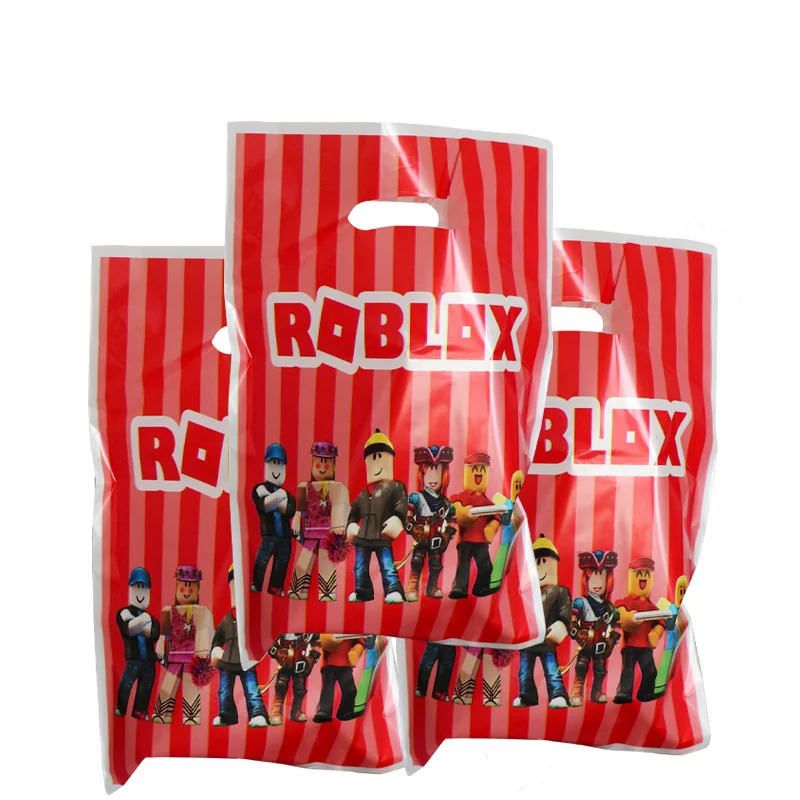 10/50 dona. Plastik Roblox Tugʻilgan kun shakarlamalari sovgʻa sumkalari Bolalar va kattalar uchun partiya bezaklari sovgʻalari