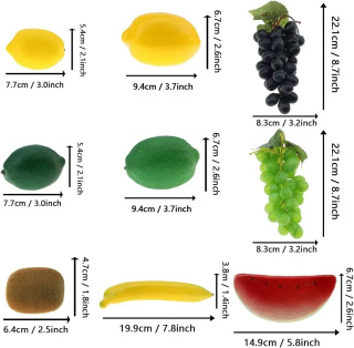 Sunʻiy meva toʻplami Uy bezaklari Ananas uzum qulupnay nok sariyogʻ Apelsin limon mumi olma banan shaftoli kombinatsiyasi
