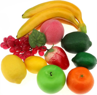 Sunʻiy meva toʻplami Uy bezaklari Ananas uzum qulupnay nok sariyogʻ Apelsin limon mumi olma banan shaftoli kombinatsiyasi