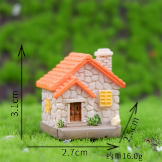 Dekor qatronli bezak Miniatyura peri bog ʻuyi Villa miniatyura manzarasi Bonsai dekorasi Ochiq DIY qoʻgʻirchoq uyini bezash светло-желтый