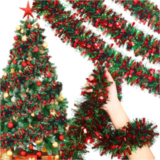 Rojdestvo daraxti bezaklari Rojdestvo Tinsel gulchambari Rojdestvo uyi va yashash xonasini bezash uchun metall yaltiroq gulchambar