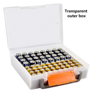 Batareya saqlash organizatori 72 AA/AAA batareyaga ega Garaj konteyneri qutisi uy organizatori tortma dispenser ushlagichi БЕЛЫЙ