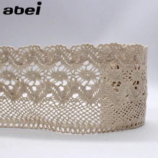 9,5 sm 1 metrli paxta toʻrli lenta sargʻish dantelli trim uy toʻqimachilik uchun divan mato kiyimi pelerin bezaklari DIY qoʻlda tikilgan yamoq tikish