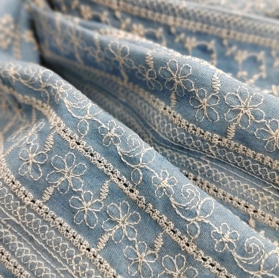 Yangi qoʻlda tikilgan paxta jinsi mato DIY kiyim aksessuarlari mato yuqori sifatli moda qoʻlda ishlangan mato metr boʻyicha
