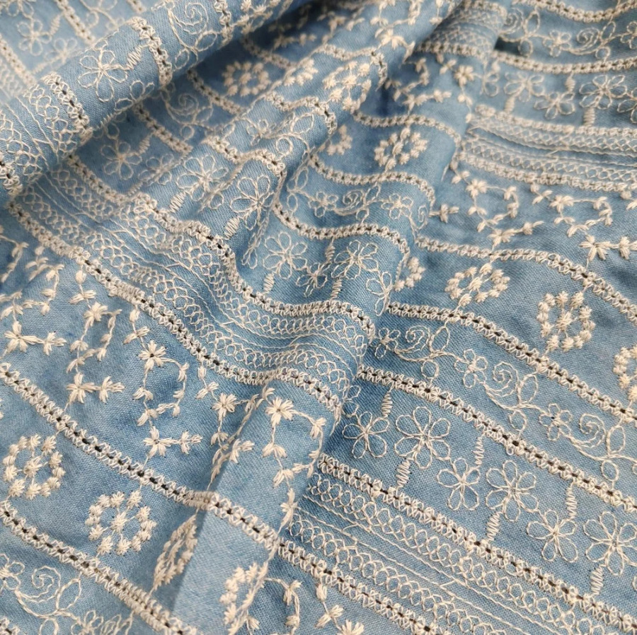 Yangi qoʻlda tikilgan paxta jinsi mato DIY kiyim aksessuarlari mato yuqori sifatli moda qoʻlda ishlangan mato metr boʻyicha