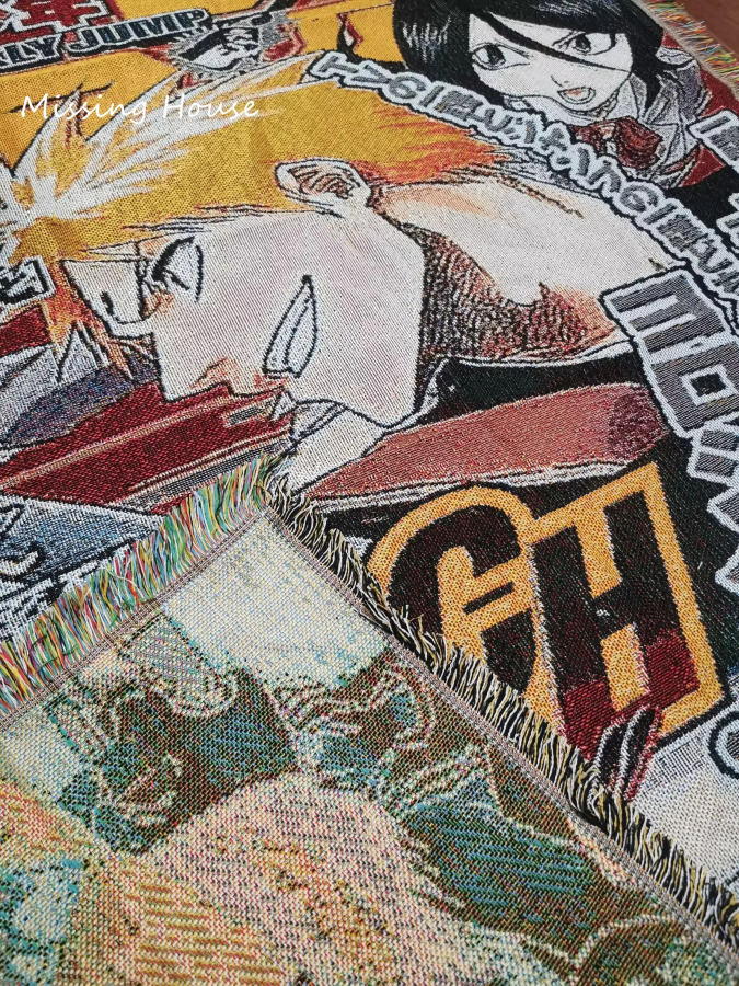 Хлопковое тканое одеяло для любителей аниме, домашний декор, индивидуальный подарок, 130x160 см