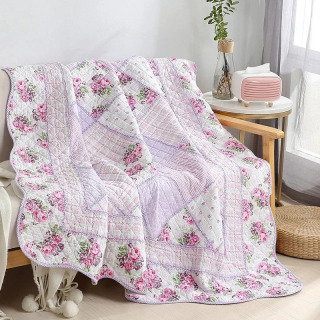Paxta gulli choyshabli choyshab Aplike Yorgan Yorgan Yevropa Plaid Cubrecam Choyshab Kolcha choyshab