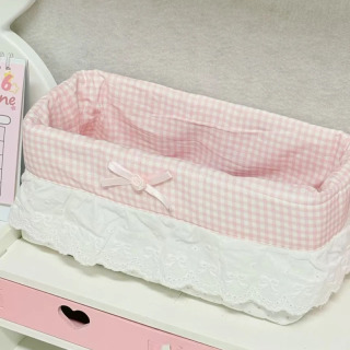 Ruffle Dot Print kantselyariya buyumlari organizatori yumshoq pushti ish stoli shirin taomlar va scrapbooking materiallari uchun kichik idish