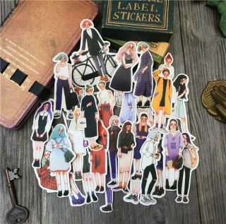 Yoqimli qizlar uchun kantselyariya stikerlari Scrapbooking qoʻl sanʻatlari kundaligi albomi telefoni kompyuter dekorativ stikerlari БЕЛЫЙ