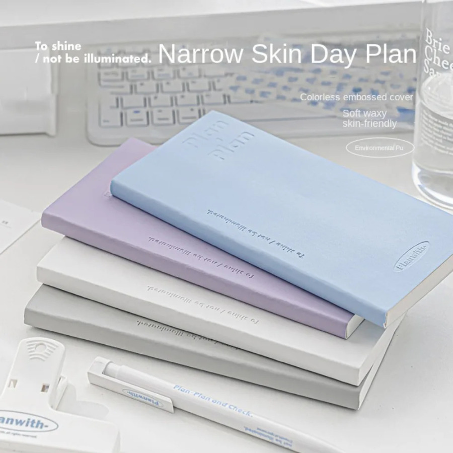 Minimalist Strip Shape Planner Notebook Rangli gorizontal Kawaii uslubida kundalik rejalashtirish ijodiy dizayn