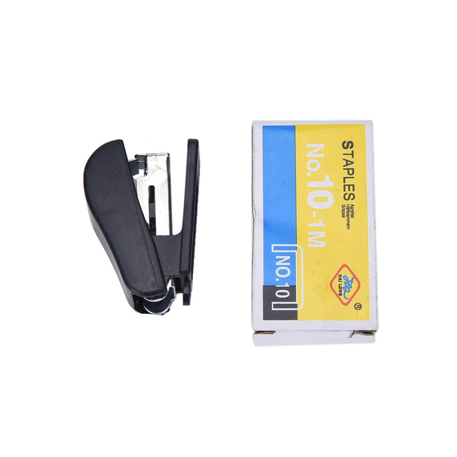 Plastmassa mini stapler kantselyariya toʻplami, 50 dona shtapel, aksessuarlar bilan yoqimli qogʻoz stapler ofis mini korter papkasi