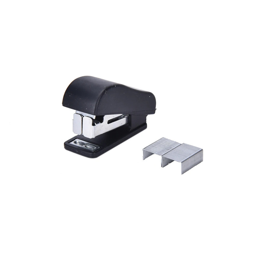 Plastmassa mini stapler kantselyariya toʻplami, 50 dona shtapel, aksessuarlar bilan yoqimli qogʻoz stapler ofis mini korter papkasi