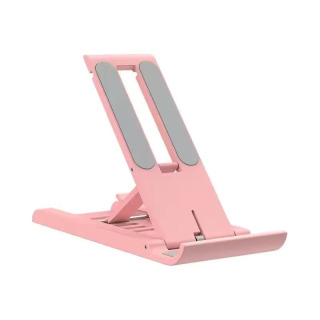 IPad iPhone Samsung S23 uchun portativ katlanadigan mobil telefon stend ushlagichi sozlanishi ish stoli braketi Розовый