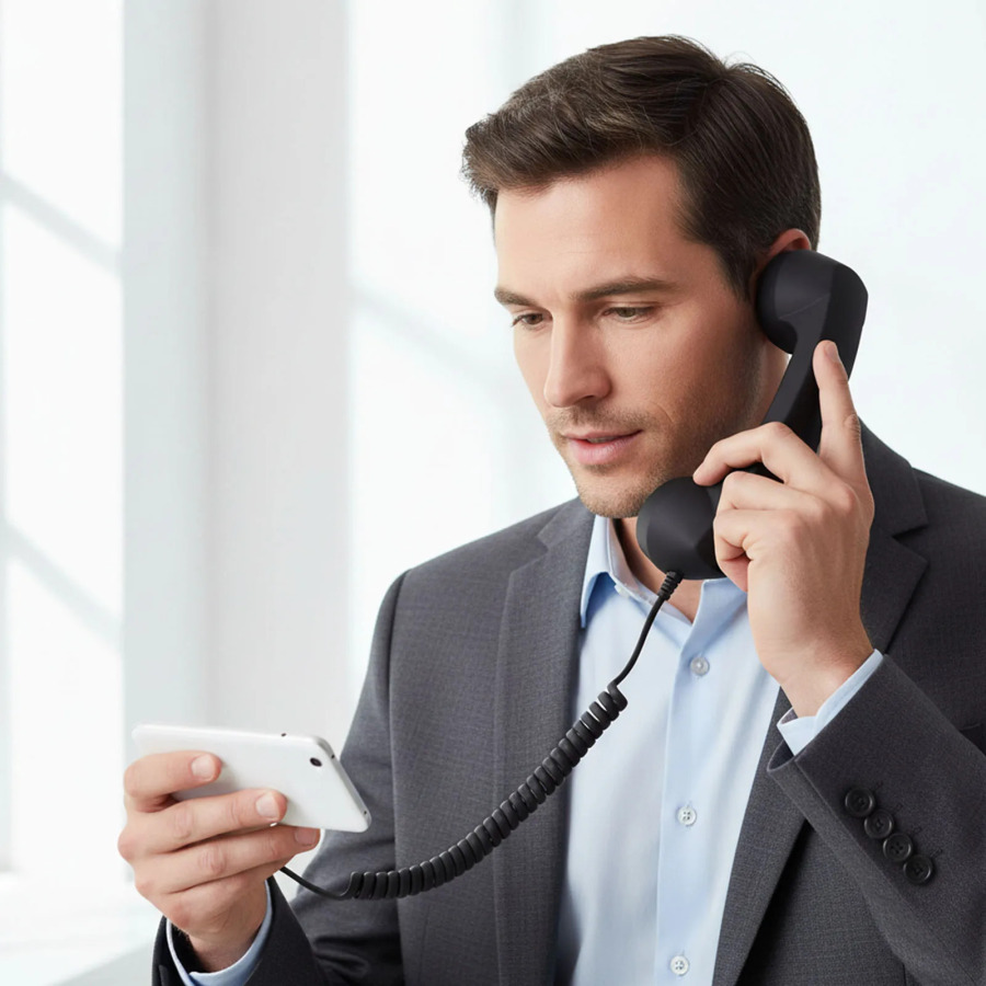 Ретро-телефонная трубка Type-C, проводная, эргономичная, портативная, винтажная, для мобильных видеоконференций