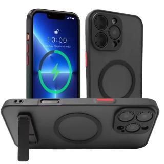 iPhone 17 16 Pro Max 15 14 Plus 13 12 11 uchun stendli magnitli mobil telefon sumkasi черный для iPhone XS