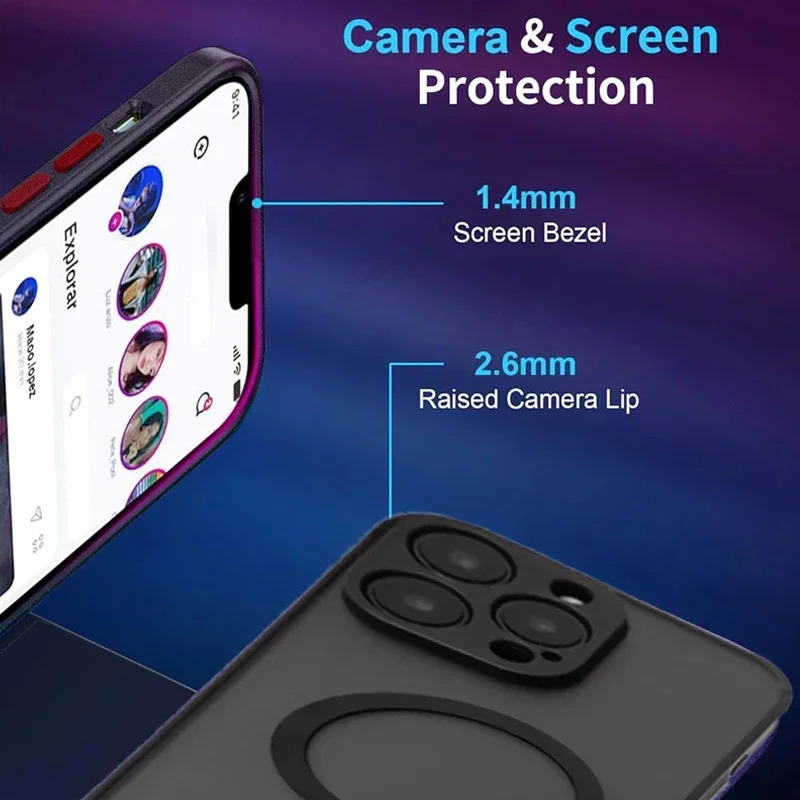 Магнитный чехол для мобильного телефона с подставкой для iPhone 17 16 Pro Max 15 14 Plus 13 12 11, полупрозрачный чехол с подставкой