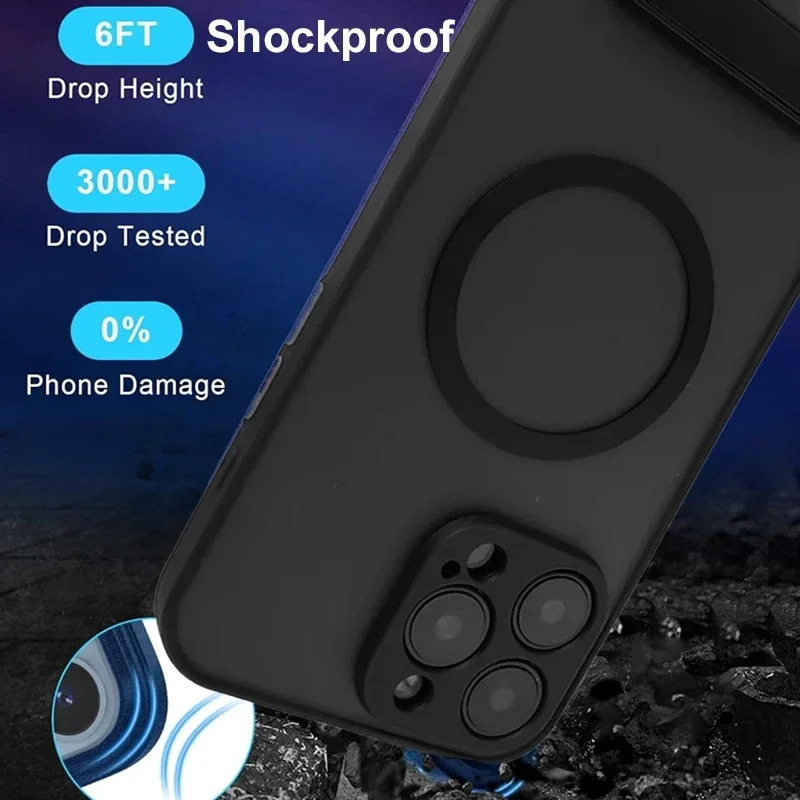 Магнитный чехол для мобильного телефона с подставкой для iPhone 17 16 Pro Max 15 14 Plus 13 12 11, полупрозрачный чехол с подставкой