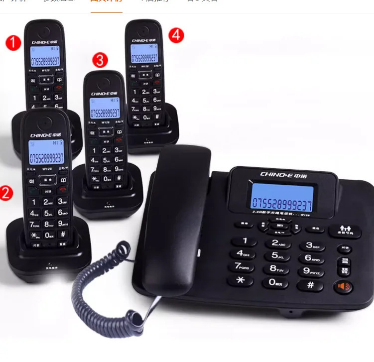 2,4G simli telefon - Simsiz 2-4 javob mashinasi, 300 m masofa, simsiz telefon