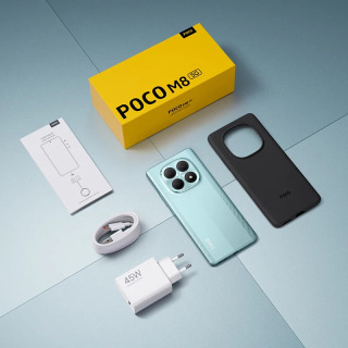 Глобальная версия мобильного телефона POCO M8 5G, смартфон на базе Snapdragon ®   6 Gen 3, 6.77-дюймовый AMOLED-дисплей Flow, аккумулятор 5520 мАч, 45 Вт, NFC