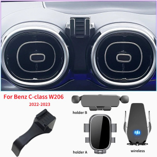 Mercedes Benz C klassi W206 C200 260 300 2022 2023 uchun avtomobil uyali telefon ushlagichi Chap qoʻl haydovchisi uchun maxsus sobit mobil braket