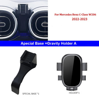 Автомобильный держатель мобильного телефона для Mercedes Benz C class W206 C200 260 300 2022 2023, специальный фиксированный мобильный кронштейн с левым рулем Красный