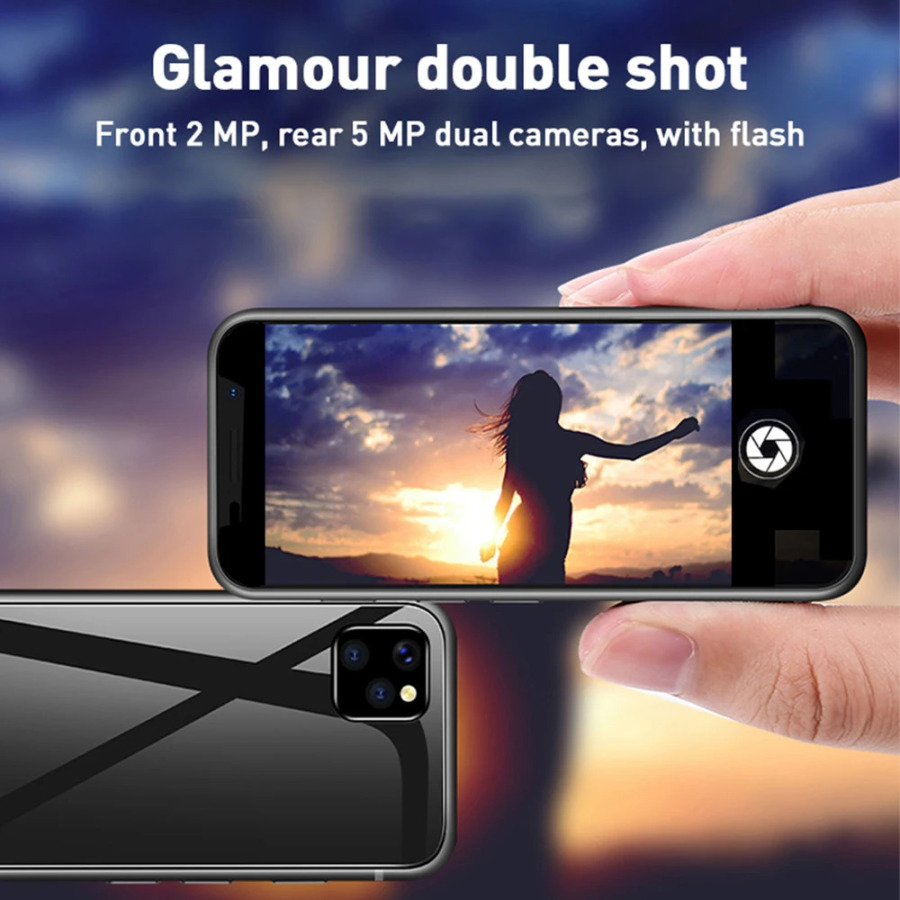 Melrose 2019 mini telefonlari 4G LTE smartfoni Android ikkita SIM-kartali super 3,4 dyuymli ultra yupqa mobil telefon 2000 mA/soat yuzni tanish