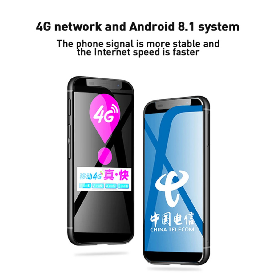 Melrose 2019 mini telefonlari 4G LTE smartfoni Android ikkita SIM-kartali super 3,4 dyuymli ultra yupqa mobil telefon 2000 mA/soat yuzni tanish