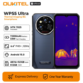 [Мировая премьера] Сверхпрочный телефон OUKITEL WP55 - Тепловизионный 5G MTK, 7025,11000 мАч, 48 + 512 ГБ, 108-мегапиксельный 6,6-дюймовый NFC Android 15 Mobile