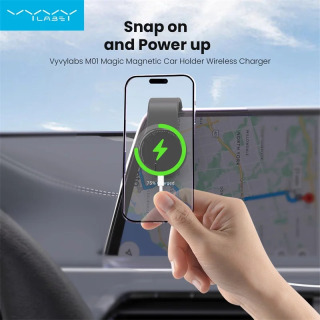 Magnit avtomobil telefon ushlagichi 15 Vt mobil qurilma stendli avtomobil ichki gadjeti iPhone 12-17 asboblar paneli/markaziy konsol oʻrnatish moslamasi