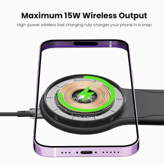 Magnit avtomobil telefon ushlagichi 15 Vt mobil qurilma stendli avtomobil ichki gadjeti iPhone 12-17 asboblar paneli/markaziy konsol oʻrnatish moslamasi
