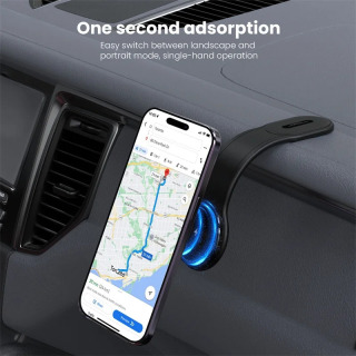 Magnit avtomobil telefon ushlagichi 15 Vt mobil qurilma stendli avtomobil ichki gadjeti iPhone 12-17 asboblar paneli/markaziy konsol oʻrnatish moslamasi