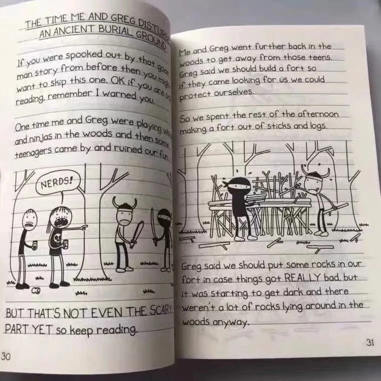 Случайно выбор, одна книга, дневник Wimpy Kid, английская книга, дневник Wimpy Kid, детские художественные книги в штучной упаковке