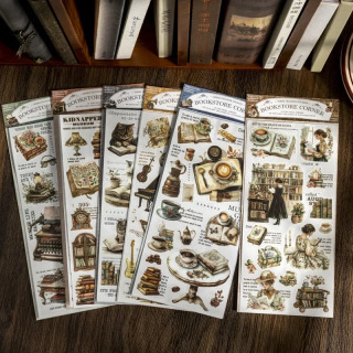 2 varaq/paket Mushuk kitob doʻkoni stikerlari Kundalik oʻqish uchun kitoblarni oʻtkazish oson Retro mos yozuvlar stikerlari Scrapbooking materiallari foni