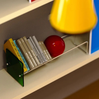 Настольная полка-органайзер в стиле Mid-Century Modern из нержавеющей стали и акрила для книг и журналов, для офиса, кабинета, декора, книжный шкаф