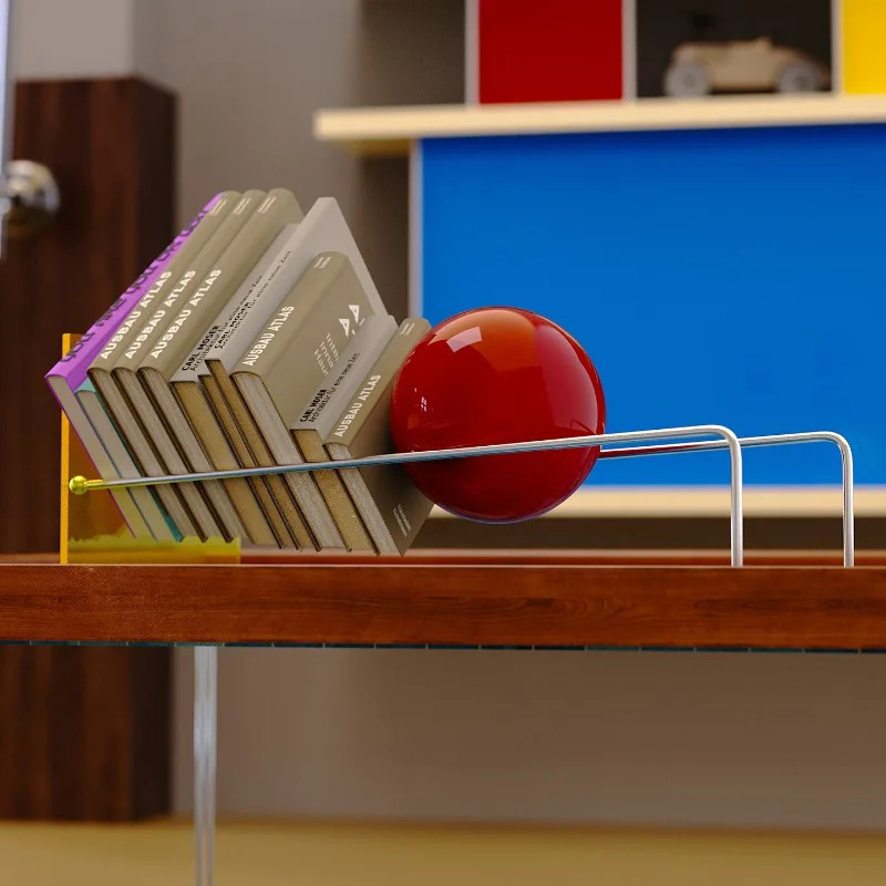 Настольная полка-органайзер в стиле Mid-Century Modern из нержавеющей стали и акрила для книг и журналов, для офиса, кабинета, декора, книжный шкаф