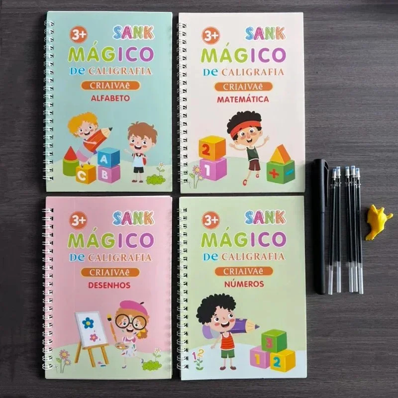 Sehrli portugal xattotlik yozuvi kitobi Montessori ishchi kitobi bolalar uchun qayta foydalanish mumkin boʻlgan oʻquv oʻyinchoq xattotlik yozish amaliyoti uchun