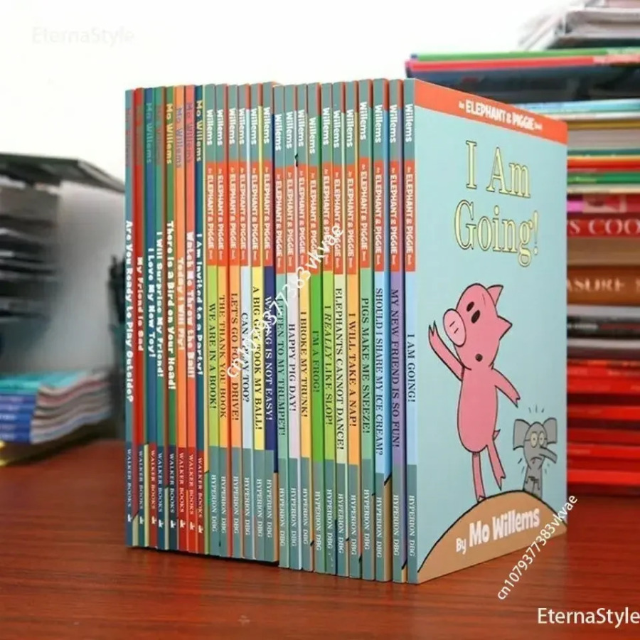 25 библиотека/набор Kawaii An Elephant and Piggies Book Интересная история Детская картинка Английская библиотека Детские обучающие игрушки Libros