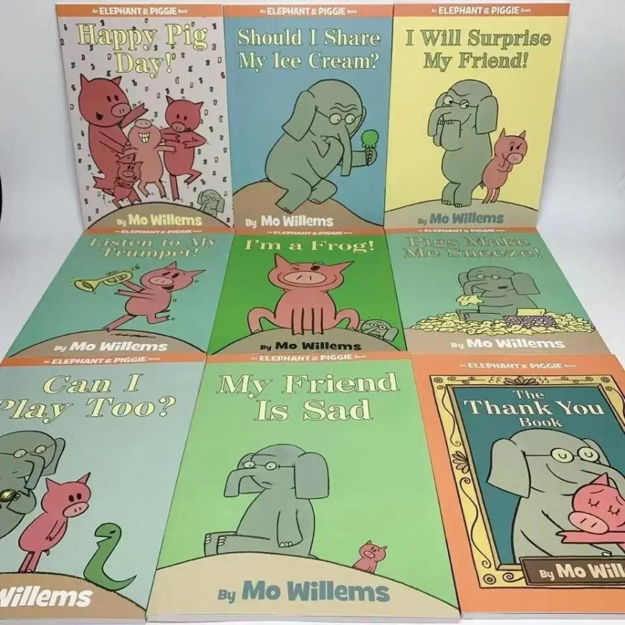 25 библиотека/набор Kawaii An Elephant and Piggies Book Интересная история Детская картинка Английская библиотека Детские обучающие игрушки Libros