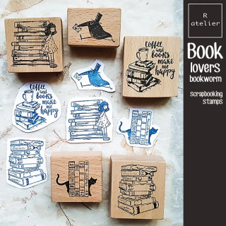 Yoqimli Scrapbooking kitob sevuvchilar 5 turdagi kitob qurti mushuk mushuk adabiy jurnali yogʻoch tamgʻa
