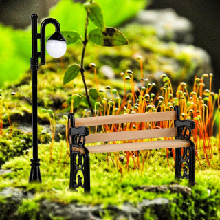 Mini mebel mikro landshaft qoʻl sanʻat qoʻgʻirchoq uyi Miniatyura yogʻoch park dastgohi koʻcha chiroq haykalcha peri bogʻi veranda hovlisi bezaklari