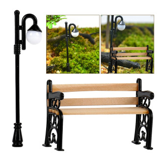 Mini mebel mikro landshaft qoʻl sanʻat qoʻgʻirchoq uyi Miniatyura yogʻoch park dastgohi koʻcha chiroq haykalcha peri bogʻi veranda hovlisi bezaklari