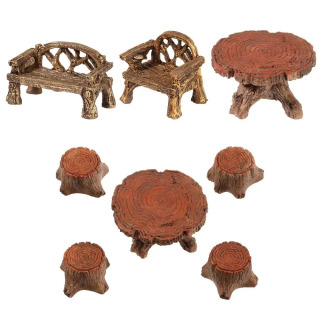 Miniatyura stullari Stol Mini skameykali park stul haykalchalari Mikro manzara Peri bogʻi dekorasi Qoʻgʻirchoq uyini bezash Bonsai bezaklari